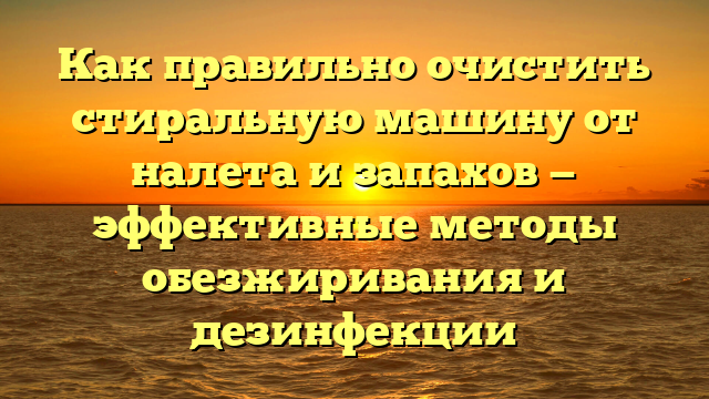 Как правильно очистить стиральную машину от налета и запахов — эффективные методы обезжиривания и дезинфекции