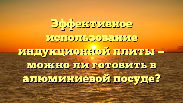 Эффективное использование индукционной плиты — можно ли готовить в алюминиевой посуде?